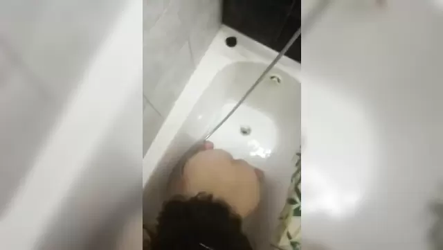 Teen Uzbek girl giving a blowjob to her friend on her lap